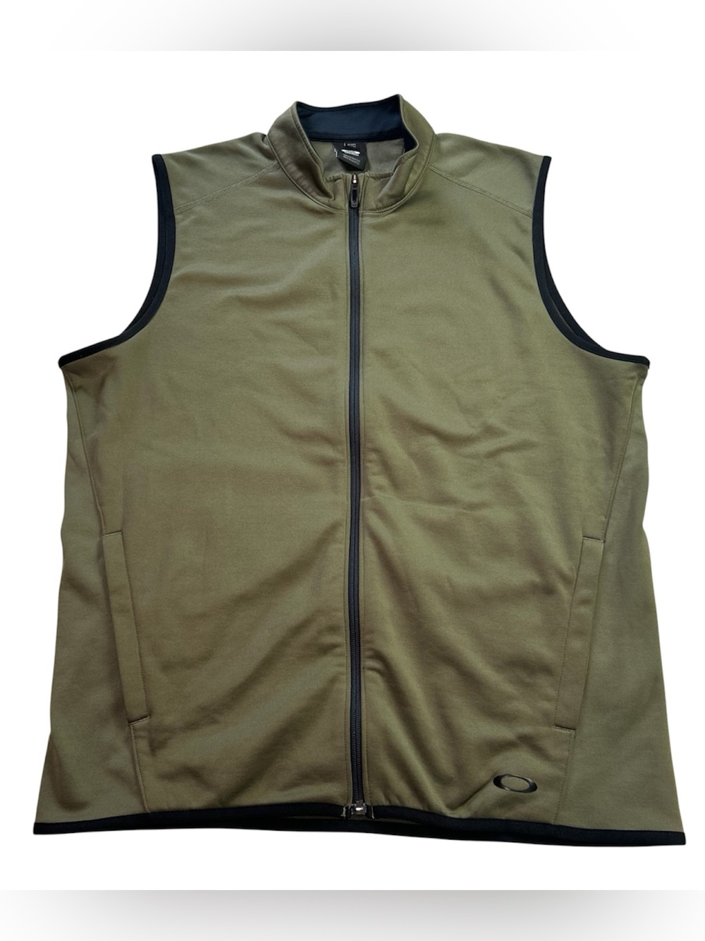 Oakley Range Vest Men’s Large Olive Green Golf Full-Zip 412540 EUC
